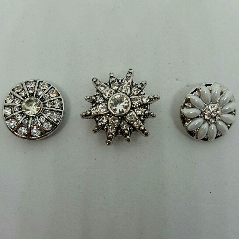 Set of three snap charms for snap bracelet